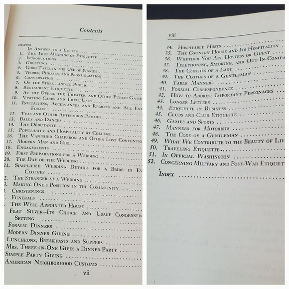 Etiquette by Emily Post : The Blue Book of Social Usage, Hardcover No DJ, 1945 - Picture 6 of 16